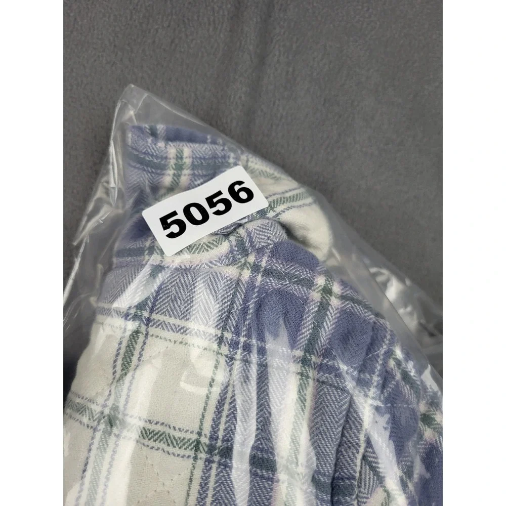 Oshkosh Bgosh Flannel Shirt Kids 18 Mo Blue Gingham Plaid Quilted Midweight Warm